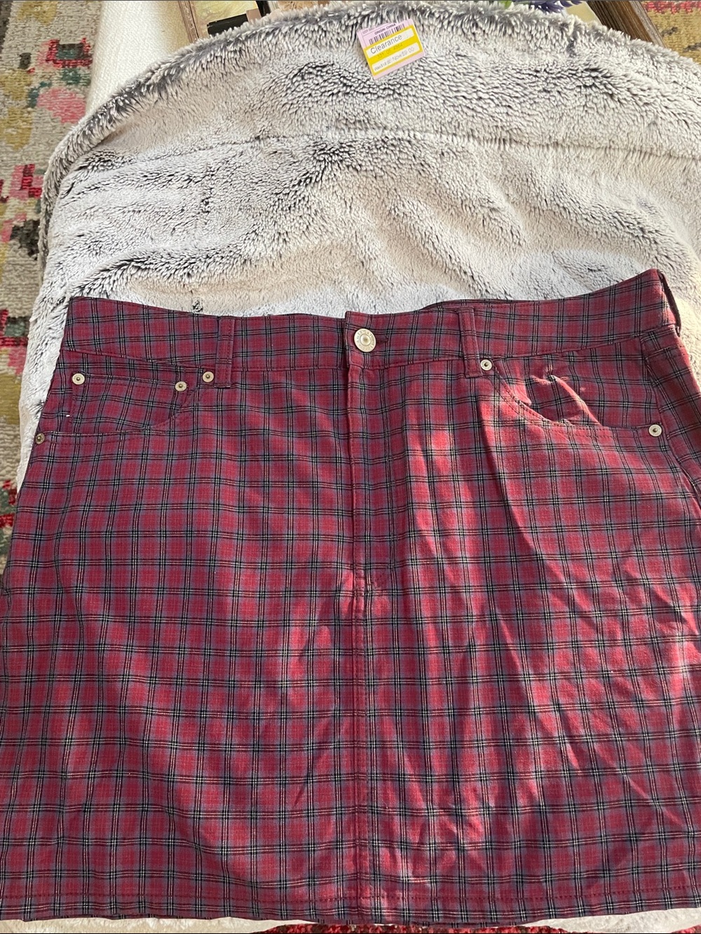 American Eagle Outfitters Red Plaid Mini Skirt